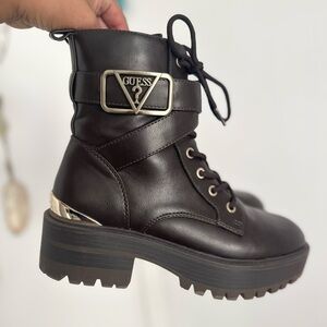 Guess Dark Brown Lace-Up Boots